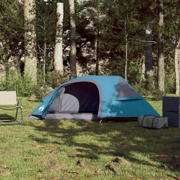 vidaXL Kuppeltelt for camping 1 person blå vanntett