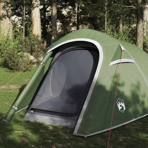 vidaXL Campingtält tunnel 3 personer grön vattentätt