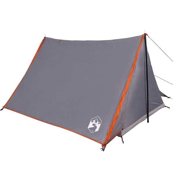 vidaXL Campingtelt 2 personer grå og oransje vanntett