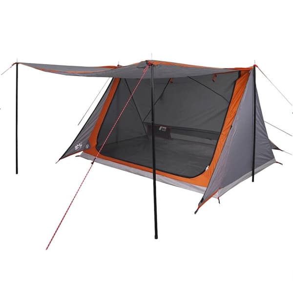 vidaXL Campingtelt 2 personer grå og oransje vanntett