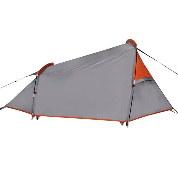 vidaXL 2-personers campingtelt vandtæt grå og orange