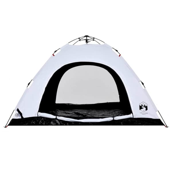 vidaXL Campingtelt 5 personer hvit blendingsstoff hurtigutløser