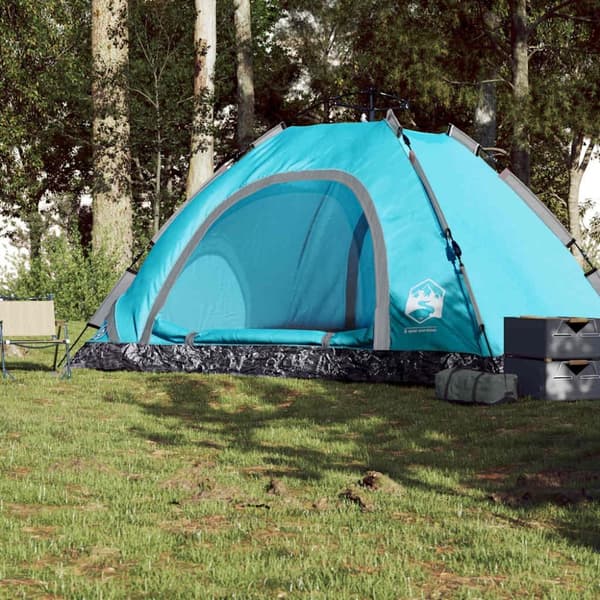 vidaXL Campingtelt 5 personer blå hurtigutløser