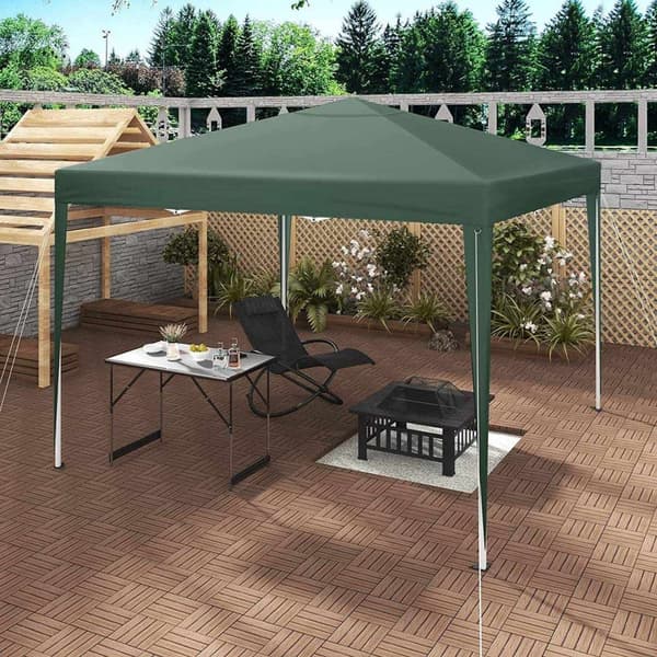 Rootz Gazebo Pop-Up-tält - Vattentät pagod - Solskyddstak - UV- och regntålig - Enkel installation - Justerbar höjd - 3 x 3 m Grön