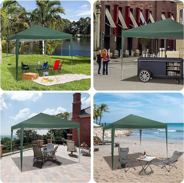 Rootz Gazebo Pop-Up-tält - Vattentät pagod - Solskyddstak - UV- och regntålig - Enkel installation - Justerbar höjd - 3 x 3 m Grön