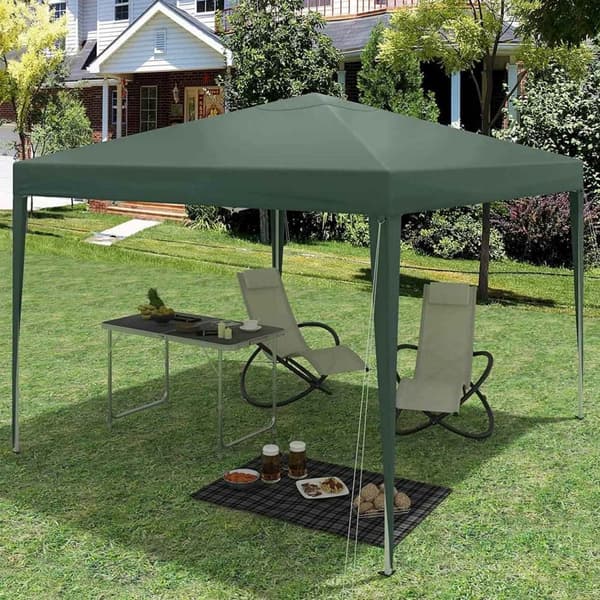 Rootz Gazebo Pop-Up-tält - Vattentät pagod - Solskyddstak - UV- och regntålig - Enkel installation - Justerbar höjd - 3 x 3 m Grön
