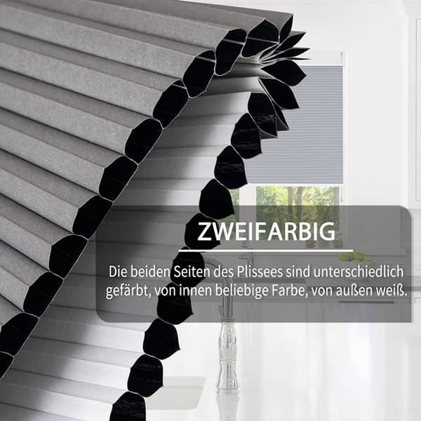 Rootz dubbla plisserade persienner av honeycomb - Sekretessrullgardiner - Lätt filtrerande skärmar - Energieffektiv - Barnsäker - Enkel installation -