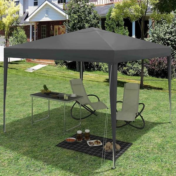 Rootz Premium Outdoor Gazebo - Paviljonki - Katos - Vedenpitävä - UV-suoja - Helppo asennus - 3x3m - Antrasiitti