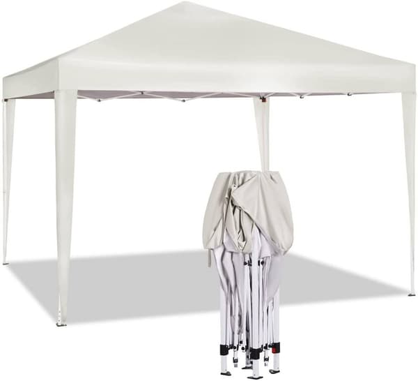 Rootz Gazebo Pop-Up telt - Vandtæt Pagoda - Solafskærmning - UV- og regnskjold - Nem opsætning - Justerbar højde - 3m x 3m - Beige