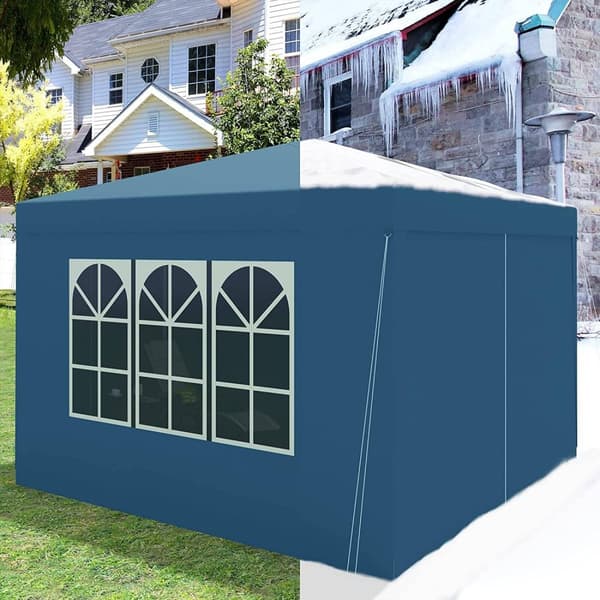 Rootz Gazebo Pop-Up telt - Vandtæt Pagoda - Solafskærmning - UV-beskyttelse - Regnbestandig - Nem opsætning - 3m x 3m Blå