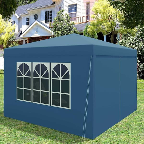 Rootz Gazebo Pop-Up telt - Vandtæt Pagoda - Solafskærmning - UV-beskyttelse - Regnbestandig - Nem opsætning - 3m x 3m Blå