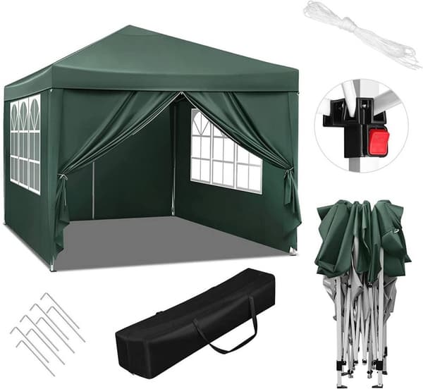 Rootz Ultimate Outdoor Gazebo - Event Pavillion - Vejrbestandig baldakin - Robust og rustsikker, UV- og regnbeskyttelse, nem opsætning - 3x3m