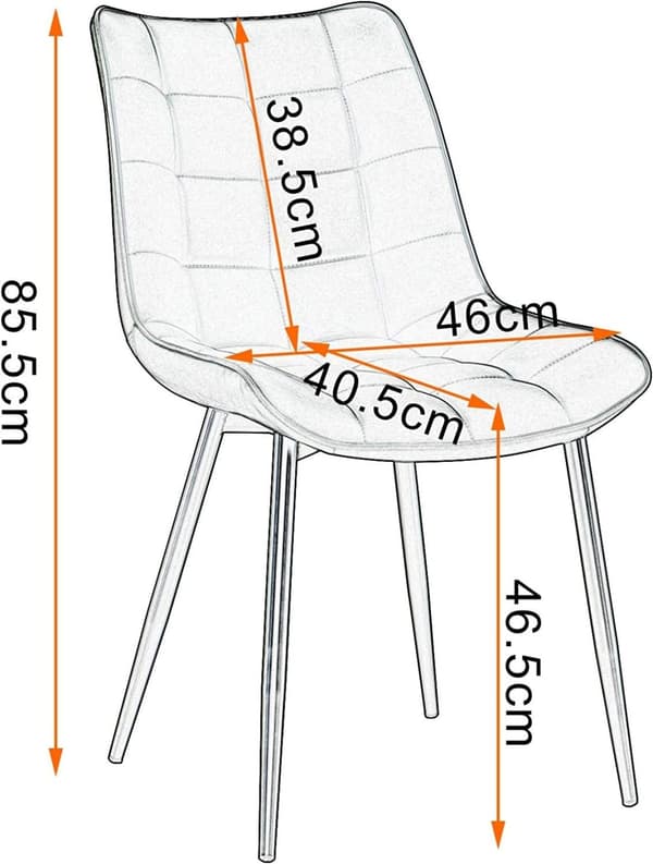 Rootz-ruokailutuolisarja - Keittiötuoli - Ergonomiset tuolit - Mukava keinonahka - Kestävä metallirunko - Tukee jopa 120 kg - 46 cm x 40,5 cm x 85,5 c