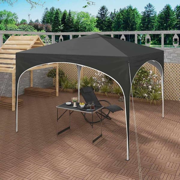 Rootz Gazebo - Pop-up baldakin - Udendørs ly - Vandtæt, UV-beskyttelse, Nem opsætning - Oxford Metalramme - 3x3m - Grå