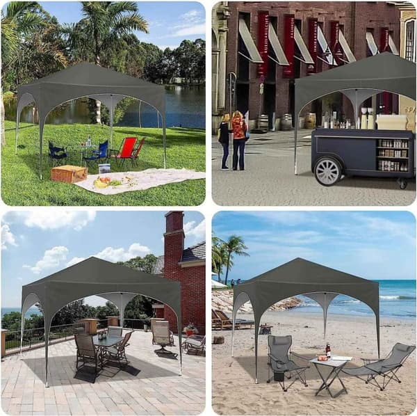 Rootz Gazebo - Pop-up baldakin - Udendørs ly - Vandtæt, UV-beskyttelse, Nem opsætning - Oxford Metalramme - 3x3m - Grå