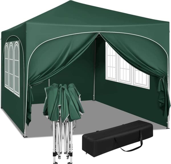 Rootz Ultimate Outdoor Gazebo - Säänkestävä paviljonki - Perheteltta - Vahva metallirunko - UV-suoja - Helppo pop-Up - 3x3m