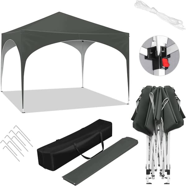 Rootz Ultimate Outdoor Gazebo - Sääsuoja - Tapahtumapaviljonki - Vahva metallirunko - UV- ja sadesuoja - Helppo asennus - 3x3m