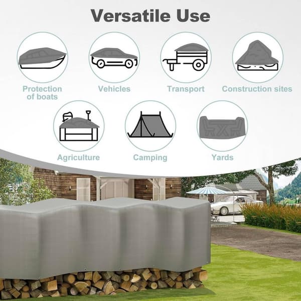 Rootz vandtæt presenning - Heavy-Duty Cover - All-Weather Shield - UV-bestandig, rivesikker, nem opsætning - 4m x 6m