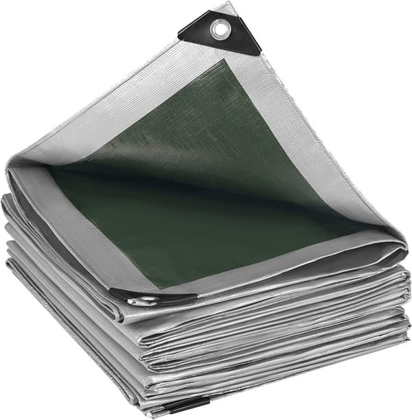 Rootz vandtæt presenning - Heavy-Duty Cover - Multi-Purpose Protector - Vejrbestandig, rivefast, UV-beskyttelse - 4m x 6m