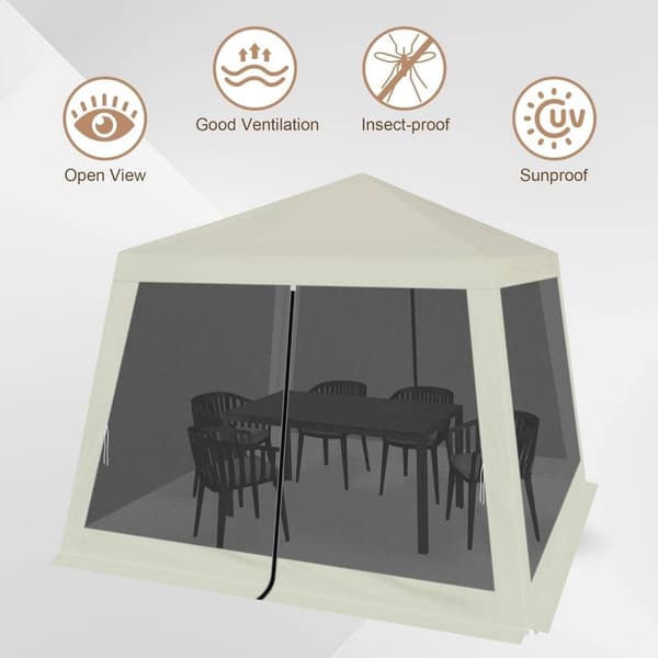 Rootz Outdoor Pavillion - Gazebo - Havely - UV-beskyttelse - Insektfrit mesh - Robust metalramme - 300 cm x 250 cm x 300 cm