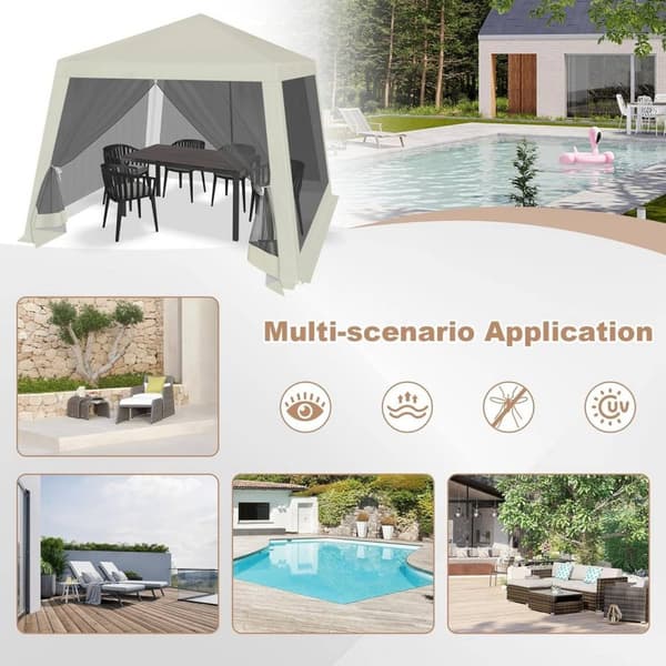 Rootz Outdoor Pavillion - Gazebo - Havely - UV-beskyttelse - Insektfrit mesh - Robust metalramme - 300 cm x 250 cm x 300 cm