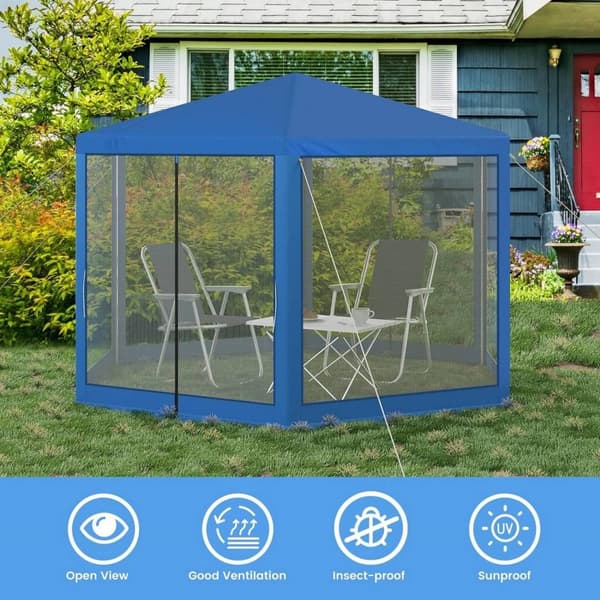 Rootz Outdoor Gazebo - Puutarhapaviljonki - Suojakatos - UV- ja varjosuoja - Hengittävä hyttysverkko - Helppo koota - 380cm x 250cm x 328cm