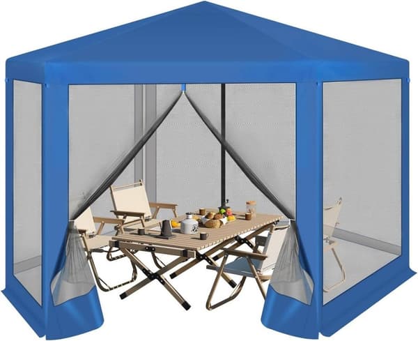 Rootz Outdoor Gazebo - Puutarhapaviljonki - Suojakatos - UV- ja varjosuoja - Hengittävä hyttysverkko - Helppo koota - 380cm x 250cm x 328cm
