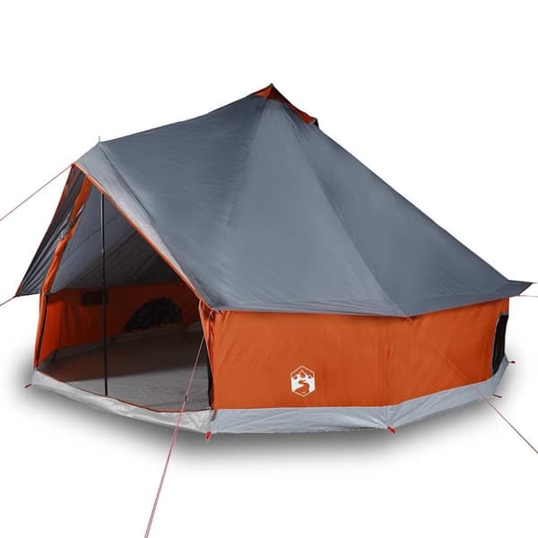 vidaXL Familjetält tipi 8 person grå och orange vattentätt