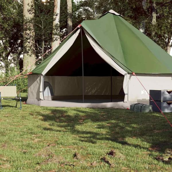 vidaXL Familjetält tipi 8 personer grön vattentätt