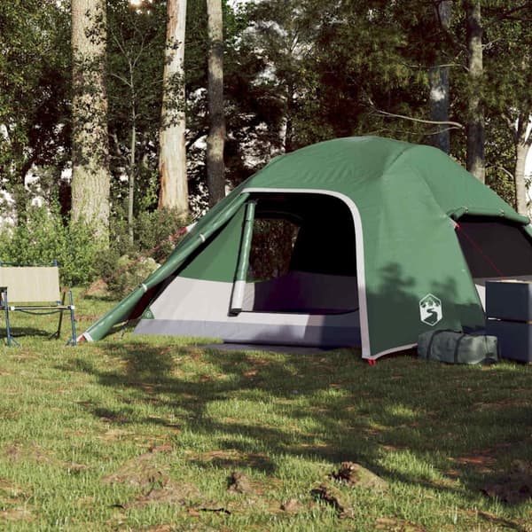 vidaXL 4-personers campingtelt vandtæt kuppel grøn