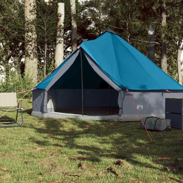 vidaXL Familjetält tipi 6 personer blå vattentätt