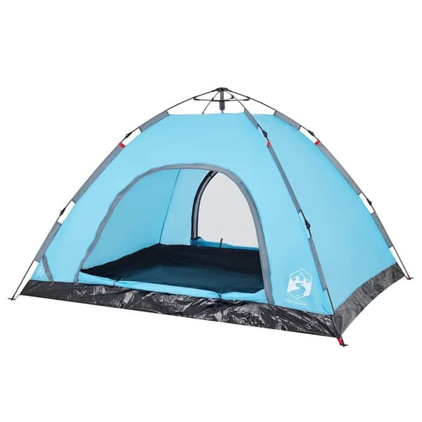 vidaXL Campingtelt 4 personer blå hurtigutløser