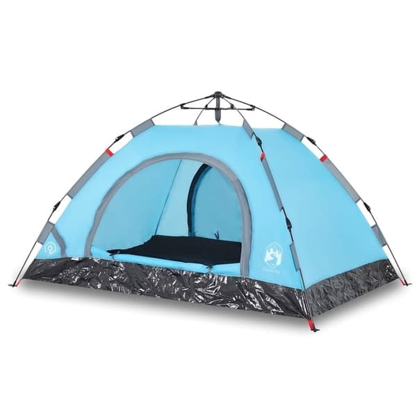 vidaXL Campingtelt 3 personer blå hurtigutløser