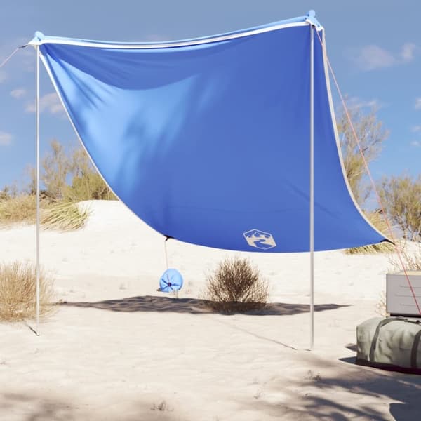 vidaXL strandbaldakin med sandankre 214x236 cm blå