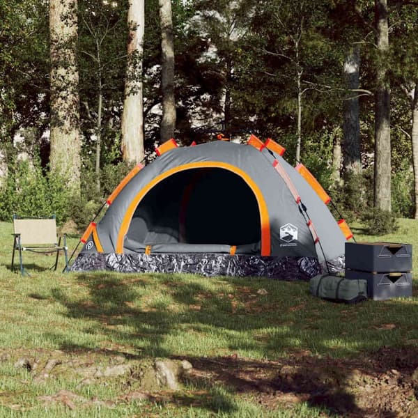 vidaXL Campingtält 4 personer orange snabbrest