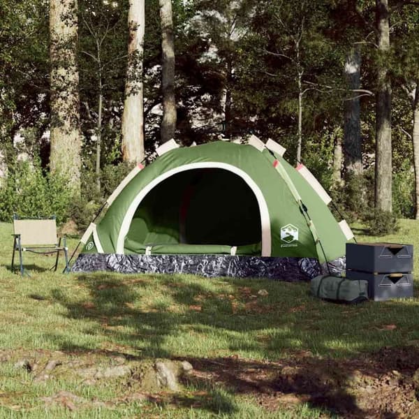 vidaXL Campingtelt 4 personer grønn hurtigutløser