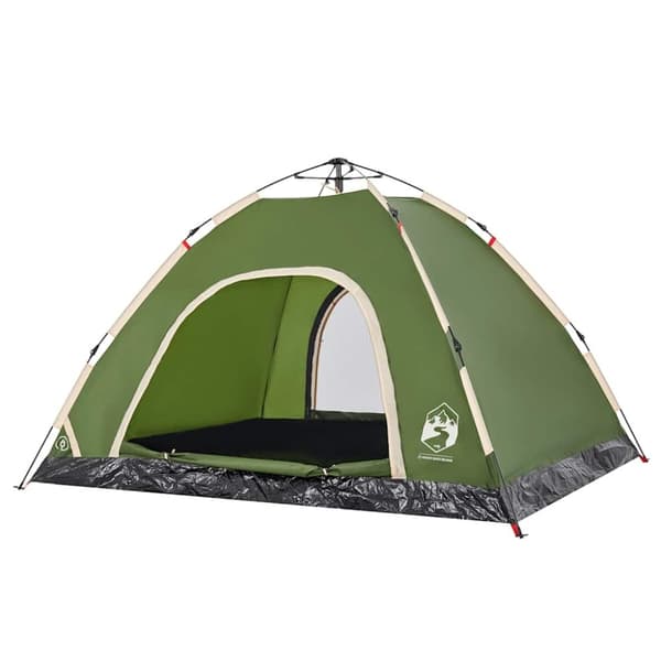 vidaXL 4-personers campingtelt vandtæt quick-release grøn