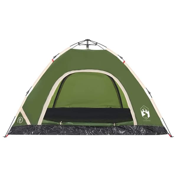 vidaXL 4-personers campingtelt vandtæt quick-release grøn