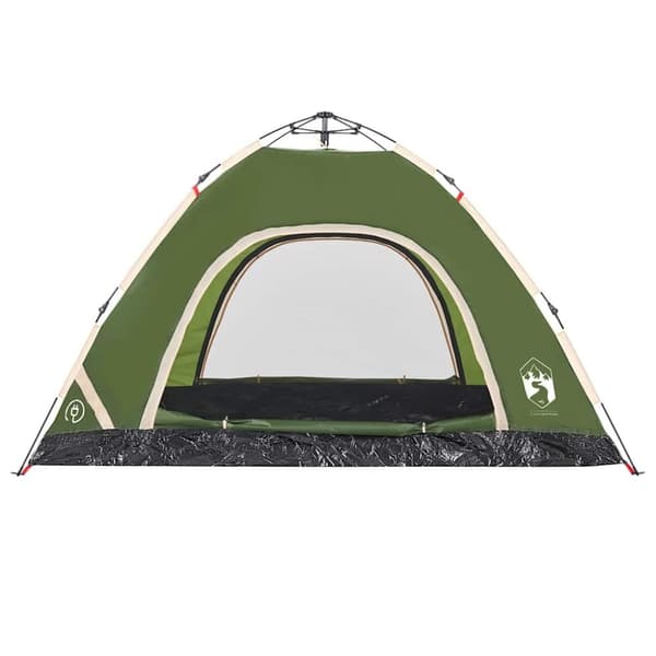 vidaXL 4-personers campingtelt vandtæt quick-release grøn