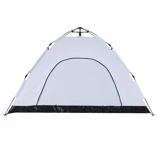 vidaXL Campingtält 4 personer vit mörkläggningstyg snabbrest