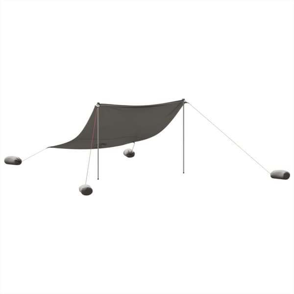 vidaXL strandbaldakin med sandankre 304x300 cm grå