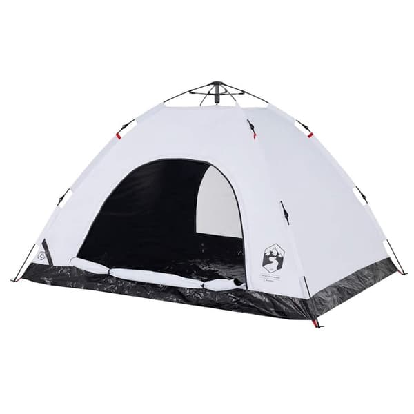 vidaXL 4-personers campingtelt quick-release mørklægning hvid