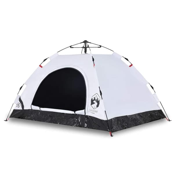 vidaXL 4-personers campingtelt quick-release mørklægning hvid