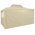 Miniatyrbillede 5 af 11: vidaXL foldbart pop-up telt med 4 sidevægge 3 x 4,5 m cremehvid -  Festtelte & havepavilloner