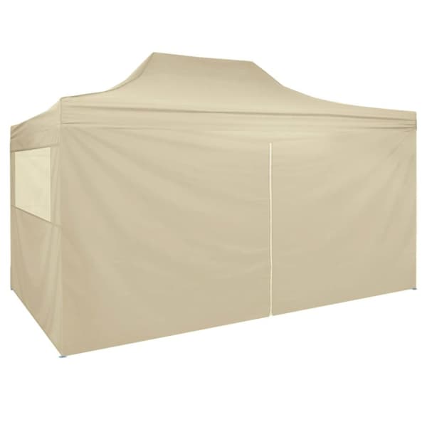 vidaXL foldbart pop-up telt med 4 sidevægge 3 x 4,5 m cremehvid -  Festtelte & havepavilloner