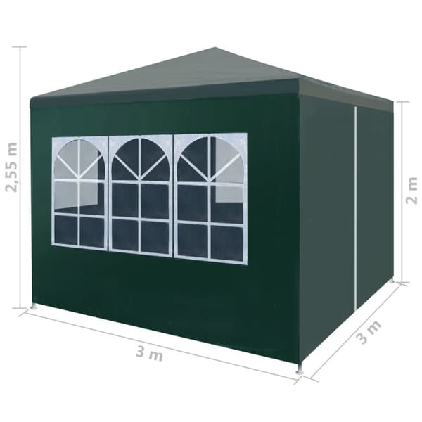 vidaXL Partytält 3x3 m grön -  Partytält & paviljoner