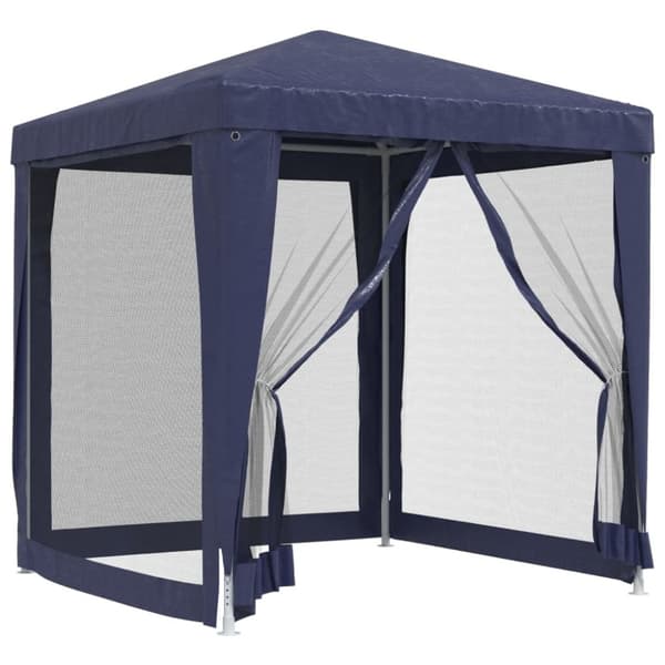 vidaXL Partytält med 4 sidoväggar i nät 2x2 m HDPE blå -  Partytält & paviljoner