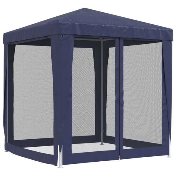 vidaXL Partytält med 4 sidoväggar i nät 2x2 m HDPE blå -  Partytält & paviljoner