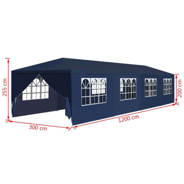 vidaXL Puutarhakatos 3x12 m sininen -  Katokset & huvimajat
