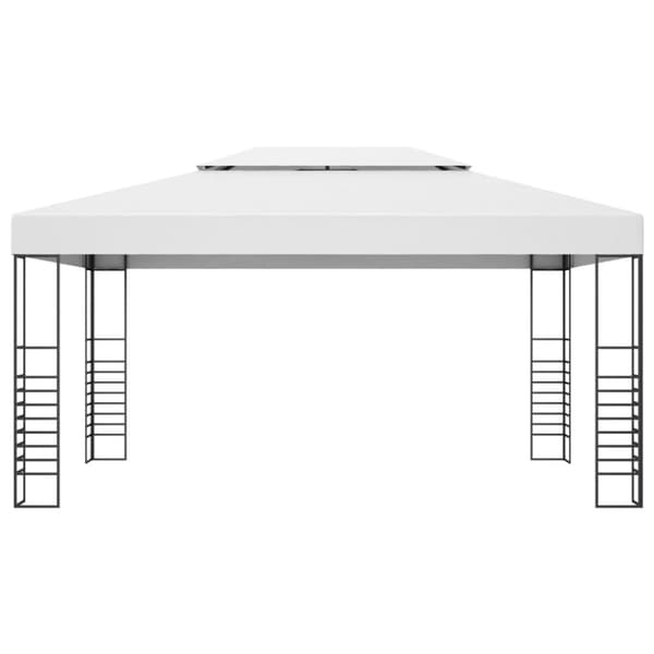 vidaXL pavillon med LED-lyskæder 4x3x2,7 m hvid -  Festtelte & havepavilloner